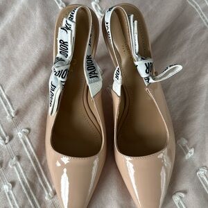 Nude heels sling back women designer inspired